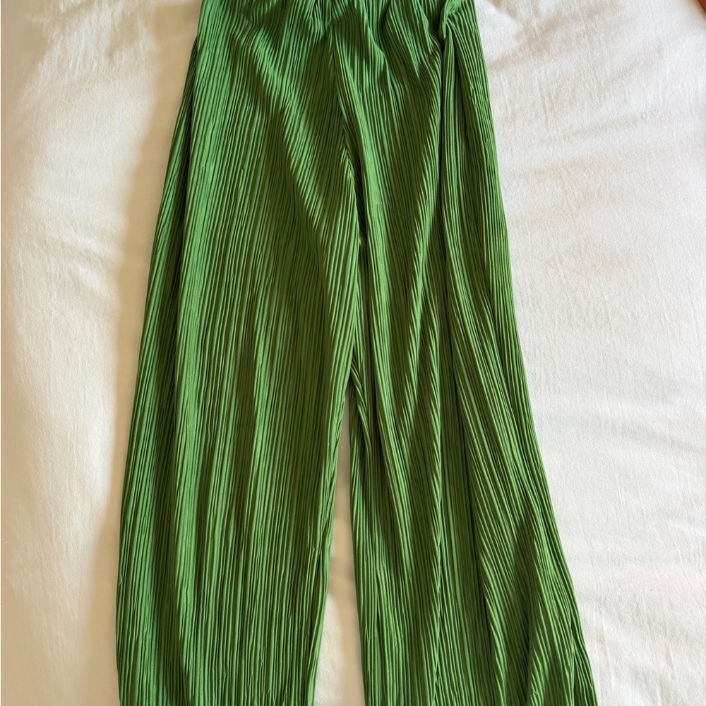 Zara Lime Green Pleated Trousers